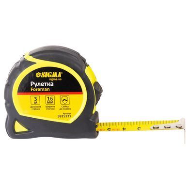 Рулетка Foreman 3м&times;16мм без ремешка SIGMA (3815131) 3815131 фото