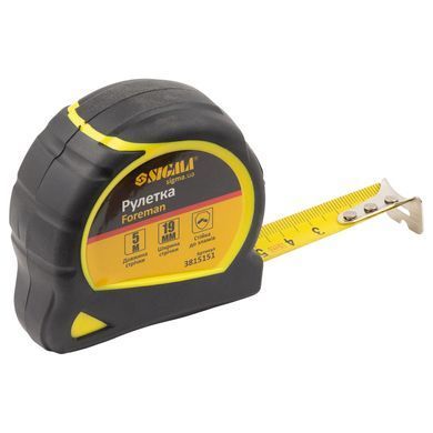 Рулетка Foreman 5м&times;19мм без ремінця SIGMA (3815151) 3815151 фото