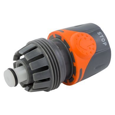 Коннектор 1/2" быстросъёмный для шланга 3/4" аквастоп (ABS+TPR) FLORA (5015514) 5015514 фото