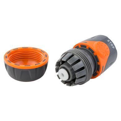 Коннектор 1/2" быстросъёмный для шланга 3/4" аквастоп (ABS+TPR) FLORA (5015514) 5015514 фото