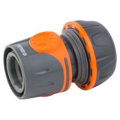 Коннектор 1/2" быстросъёмный для шланга 3/4" аквастоп (ABS+TPR) FLORA (5015514) 5015514 фото