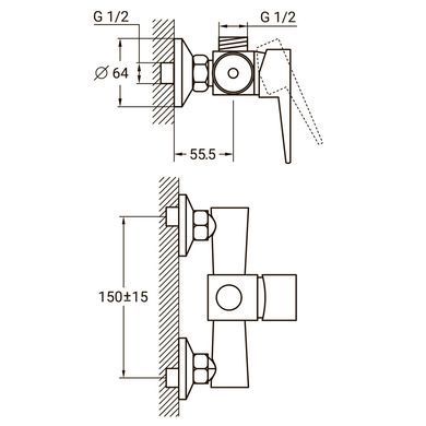 Смеситель HK &Oslash;35 для душа AQUATICA HK-1D130C (9732300) 9732300 фото