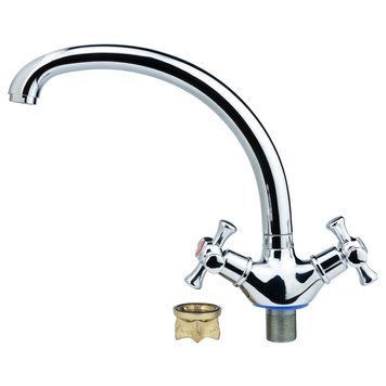 Змішувач PL 1/2" для кухні гусак вухо на гайці AQUATICA PL-4B155C (9777110) 9777110 фото